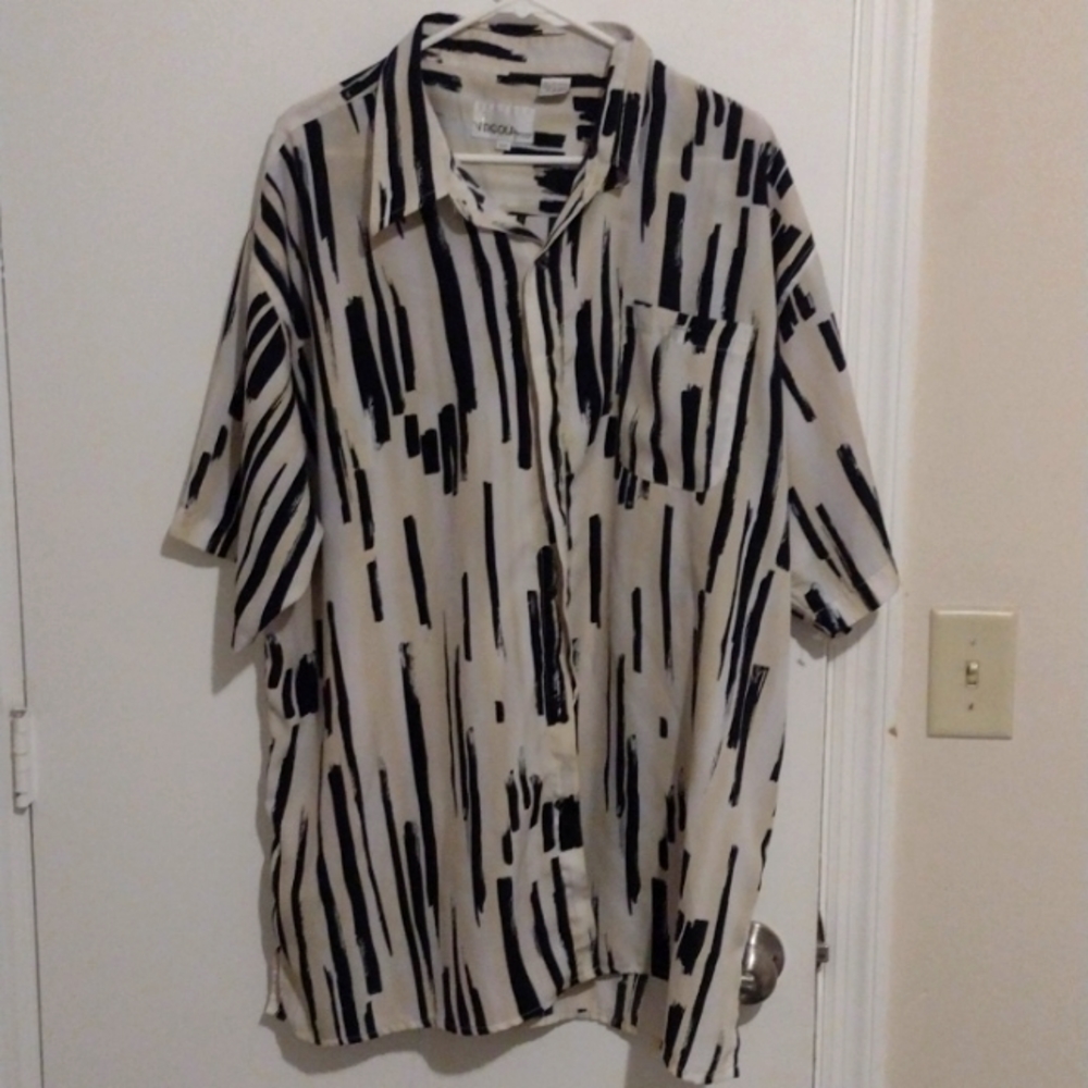 COPY - XXL VIRGOLA UOMO 90s vibe abstract "milk painting pattern" casual button…